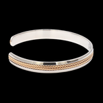 Load image into Gallery viewer, Designer Platinum &amp; Rose Gold Open Kada Cuff Bracelet for Men JL PTB 1081
