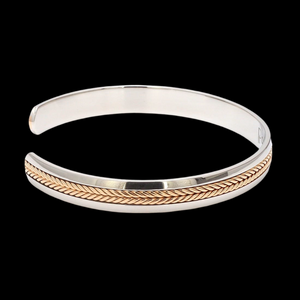 Designer Platinum & Rose Gold Open Kada Cuff Bracelet for Men JL PTB 1081