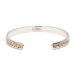 Load image into Gallery viewer, Designer Platinum &amp; Rose Gold Open Kada Cuff Bracelet for Men JL PTB 1081
