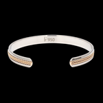 Load image into Gallery viewer, Designer Platinum &amp; Rose Gold Open Kada Cuff Bracelet for Men JL PTB 1081
