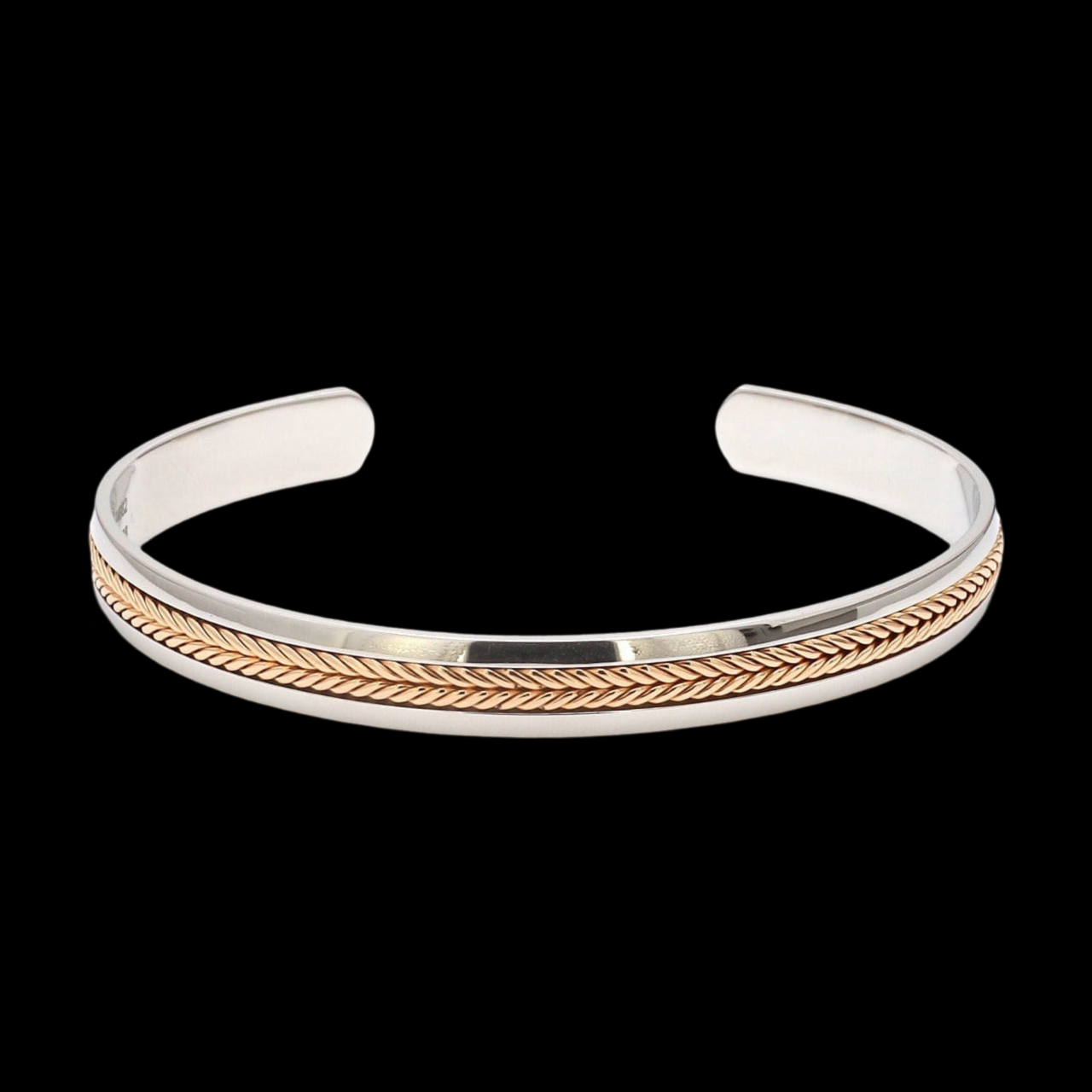 Designer Platinum & Rose Gold Open Kada Cuff Bracelet for Men JL PTB 1081