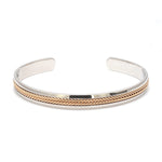 Load image into Gallery viewer, Designer Platinum &amp; Rose Gold Open Kada Cuff Bracelet for Men JL PTB 1081
