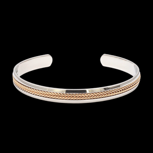 Designer Platinum & Rose Gold Open Kada Cuff Bracelet for Men JL PTB 1081