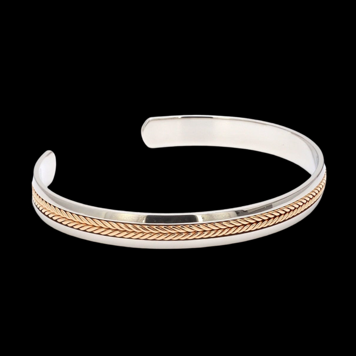 Designer Platinum & Rose Gold Open Kada Cuff Bracelet for Men JL PTB 1081