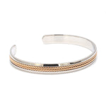 Load image into Gallery viewer, Designer Platinum &amp; Rose Gold Open Kada Cuff Bracelet for Men JL PTB 1081
