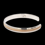 Load image into Gallery viewer, Designer Platinum &amp; Rose Gold Open Kada Cuff Bracelet for Men JL PTB 1081
