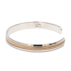 Designer Platinum & Rose Gold Open Kada Cuff Bracelet for Men JL PTB 1081