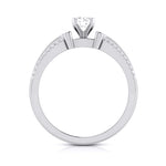 Load image into Gallery viewer, 0.50-Pointer Lab Grown Solitaire Engagement Ring for Women with 2-Row Diamonds Shank JL PT LG G-116-A   Jewelove.US
