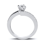 Load image into Gallery viewer, Designer Platinum Solitaire Engagement Ring with Curvy Shank with Diamonds JL PT 562
