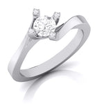 Load image into Gallery viewer, Designer Platinum Solitaire Engagement Ring with Diamond Studded Prongs JL PT G-122
