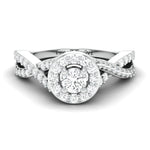 Load image into Gallery viewer, Customised 20-pointer Designer Platinum Solitaire Ring with Halo &amp; Designer Shank JL PT 677-A
