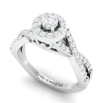 Load image into Gallery viewer, Designer Platinum Solitaire Ring with Halo &amp; Designer Shank JL PT 677
