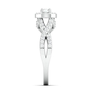 Designer Platinum Solitaire Ring with Halo & Designer Shank JL PT 677