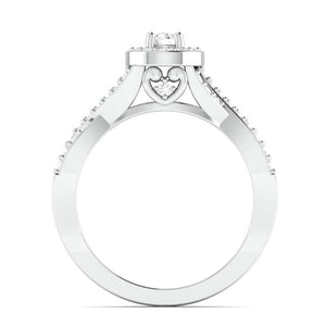 Designer Platinum Solitaire Ring with Halo & Designer Shank JL PT 677