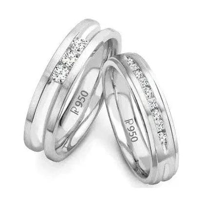 Designer Platinum Wedding Bands with Diamonds JL PT 239