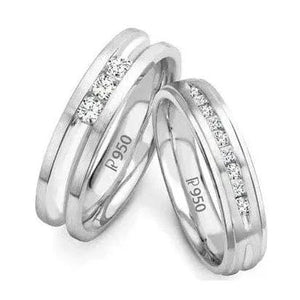 Designer Platinum Wedding Bands with Diamonds JL PT 239