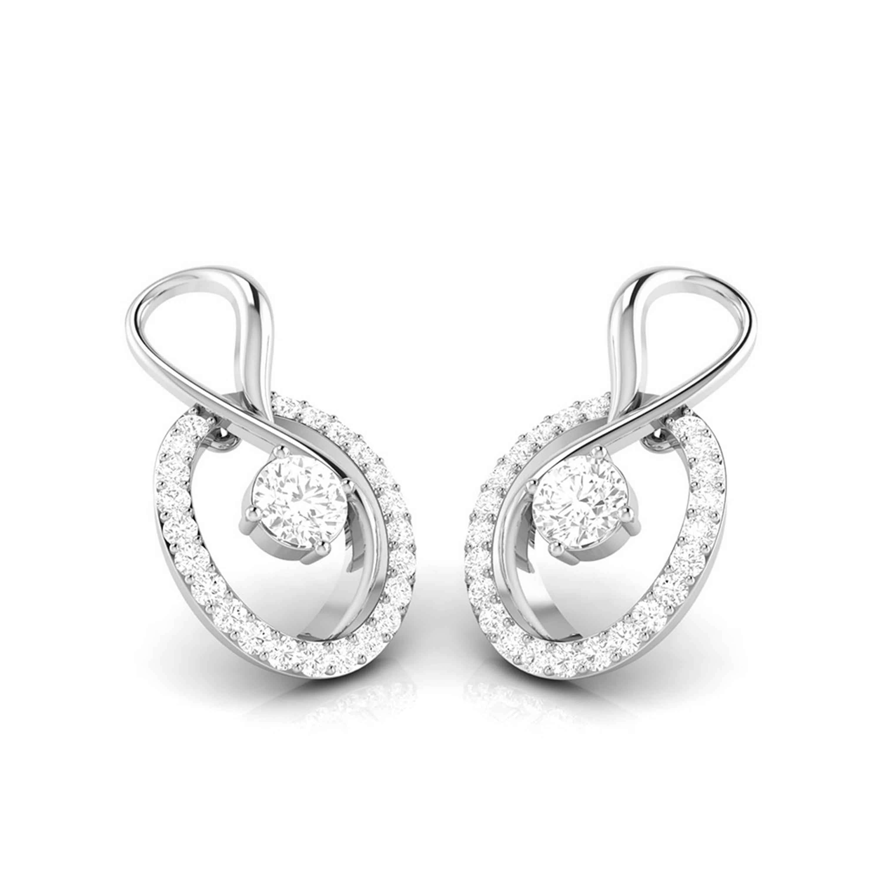 Platinum Diamond Solitaire Earrings for Women JL PT E NL8518   Jewelove.US