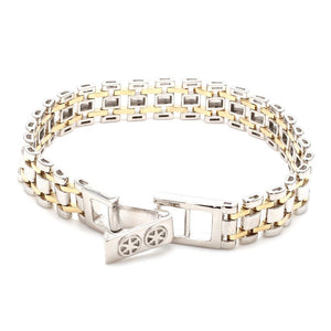 Designer Platinum & Yellow Gold Bracelet for Men JL PTB 777