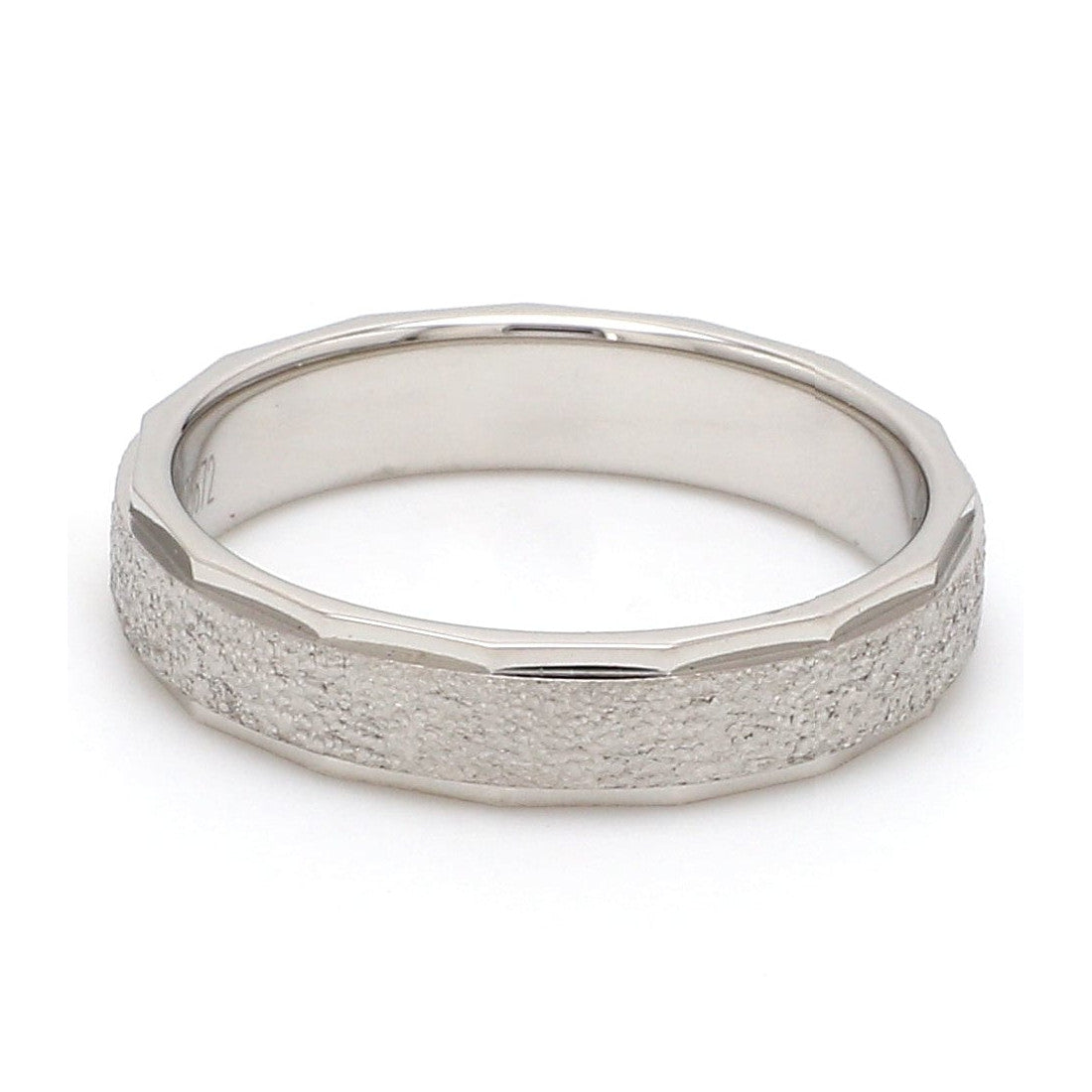 Designer Rough Texture Platinum Band with Cut Edges JL PT 663