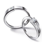 Load image into Gallery viewer, Designer Single Diamond Platinum Couple Rings JL PT 613
