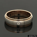 Load image into Gallery viewer, Designer Single Diamond Platinum Love Bands Rose Gold Base JL PT 655
