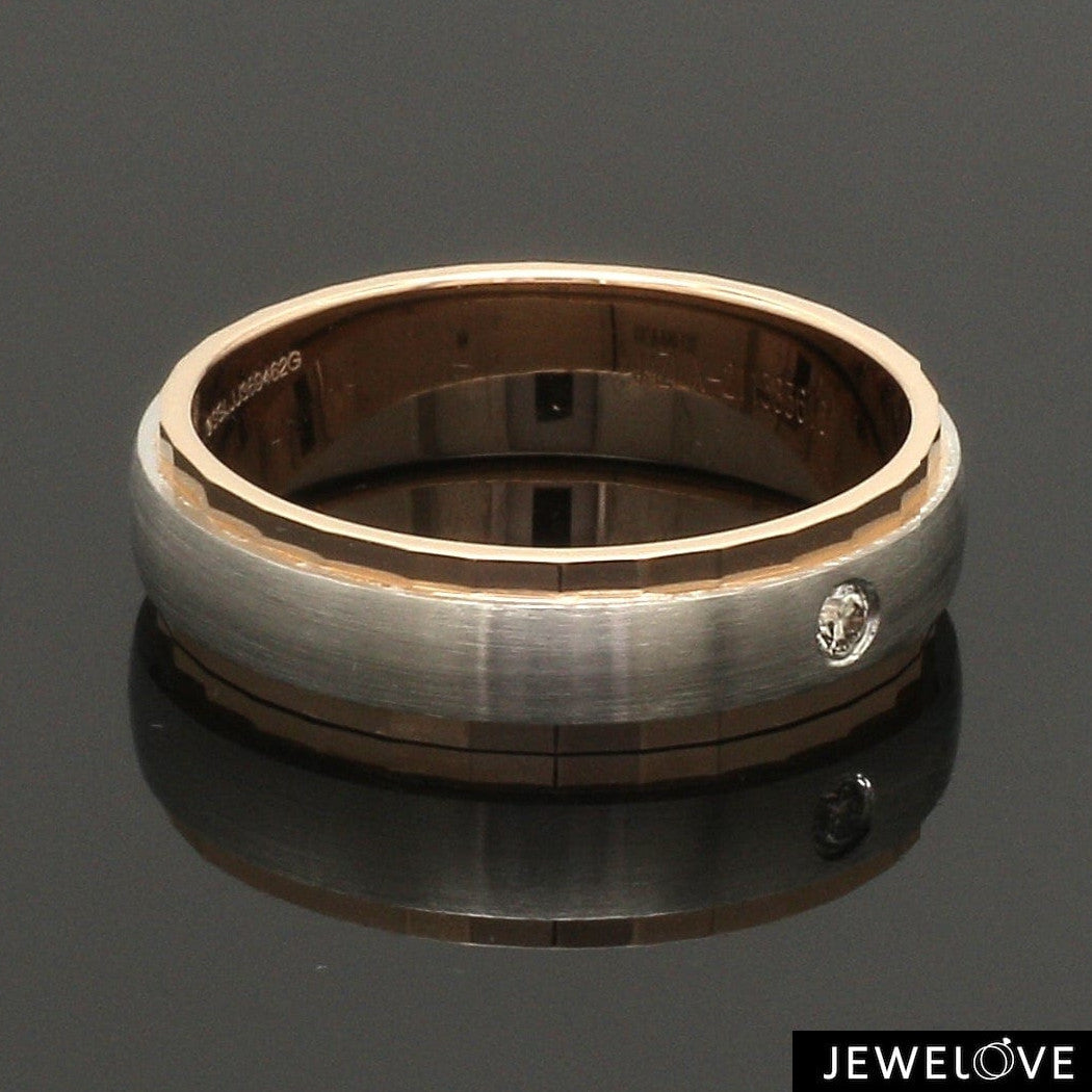 Designer Single Diamond Platinum Love Bands Rose Gold Base JL PT 655