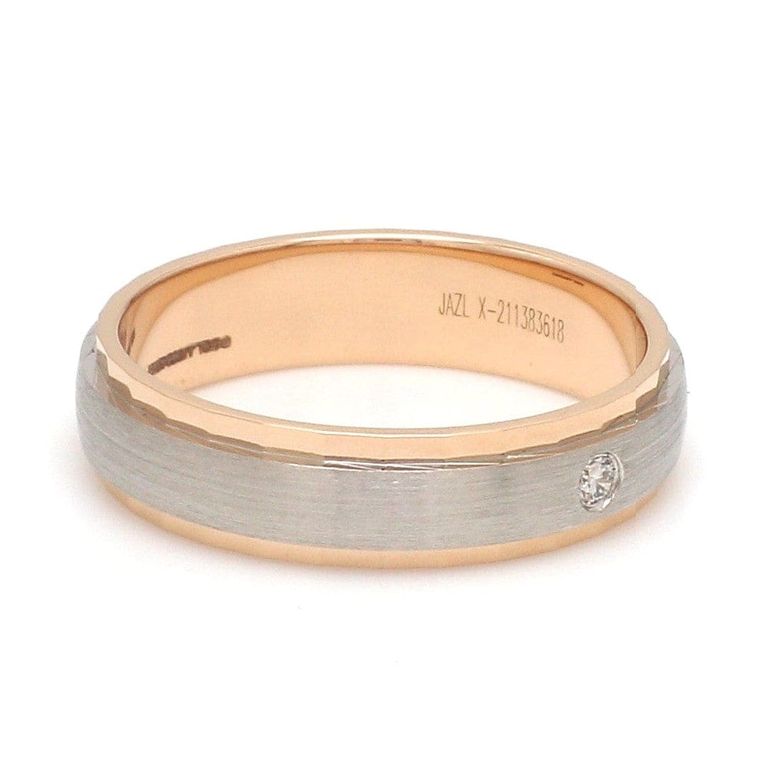 Designer Single Diamond Platinum Love Bands Rose Gold Base JL PT 655