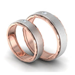 Load image into Gallery viewer, Designer Single Diamond Platinum Love Bands Rose Gold Base JL PT 655
