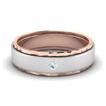 Load image into Gallery viewer, Designer Single Diamond Platinum Love Bands Rose Gold Base JL PT 655
