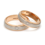 Load image into Gallery viewer, Designer Single Diamond Platinum Love Bands Rose Gold Base JL PT 655
