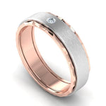 Load image into Gallery viewer, Designer Single Diamond Platinum Love Bands Rose Gold Base JL PT 655
