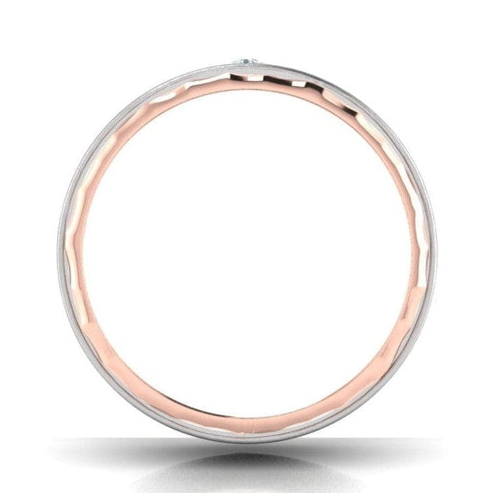 Designer Single Diamond Platinum Love Bands Rose Gold Base JL PT 655