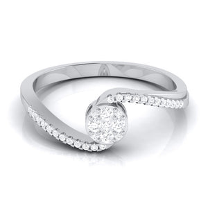 Designer Solitaire-Look Pressure Setting Platinum Ring for Women JL PT LR 83