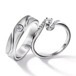 Load image into Gallery viewer, Designer Solitaire Platinum Couple Rings JL PT 583
