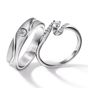 Designer Solitaire Platinum Couple Rings JL PT 583