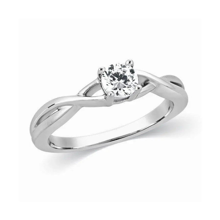 Designer Solitaire Platinum Ring with Twists JL PT 320