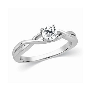 Designer Solitaire Platinum Ring with Twists JL PT 320