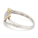 Load image into Gallery viewer, Designer Triple Heart Platinum Ring Multicolor Gold with Diamonds JL PT 556
