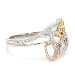 Load image into Gallery viewer, Designer Triple Heart Platinum Ring Multicolor Gold with Diamonds JL PT 556
