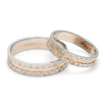 Load image into Gallery viewer, Designer Unisex Platinum &amp; Rose Gold Couple Rings JL PT 1120
