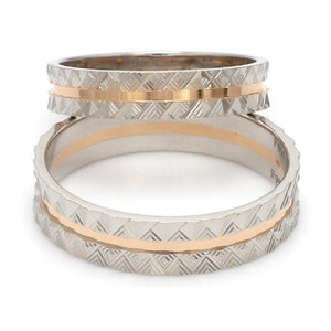 Designer Unisex Platinum & Rose Gold Couple Rings JL PT 1120