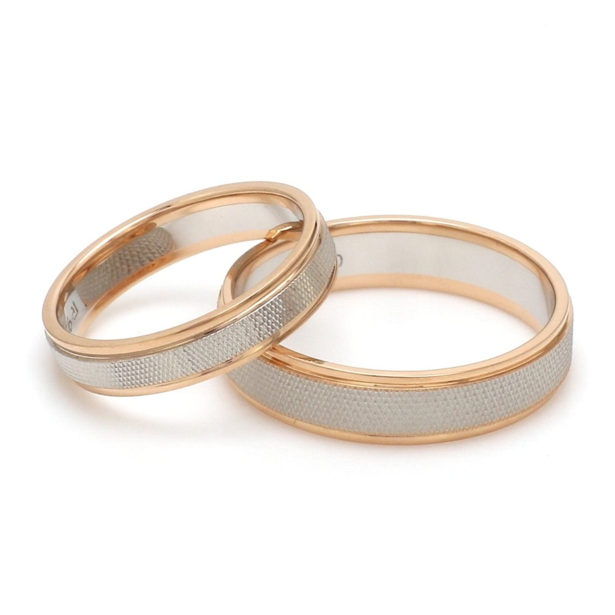 Designer Unisex Platinum & Rose Gold Couple Rings JL PT 1121