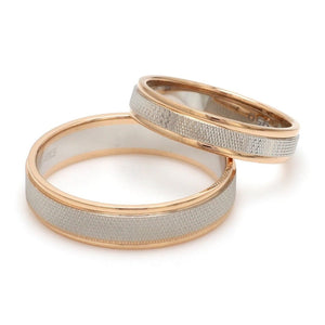 Designer Unisex Platinum & Rose Gold Couple Rings JL PT 1121