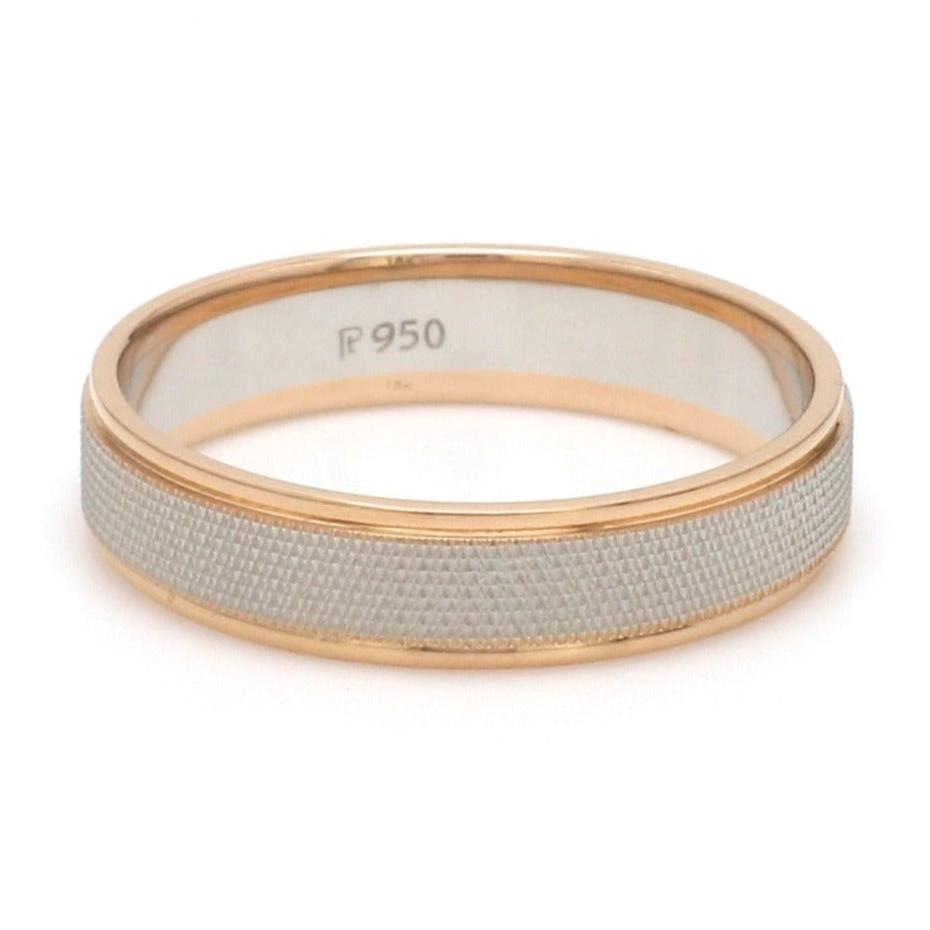 Designer Unisex Platinum & Rose Gold Couple Rings JL PT 1121