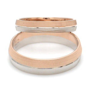 Designer Unisex Platinum & Rose Gold Couple Rings JL PT 1150