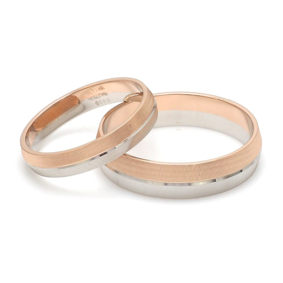 Designer Unisex Platinum & Rose Gold Couple Rings JL PT 1150