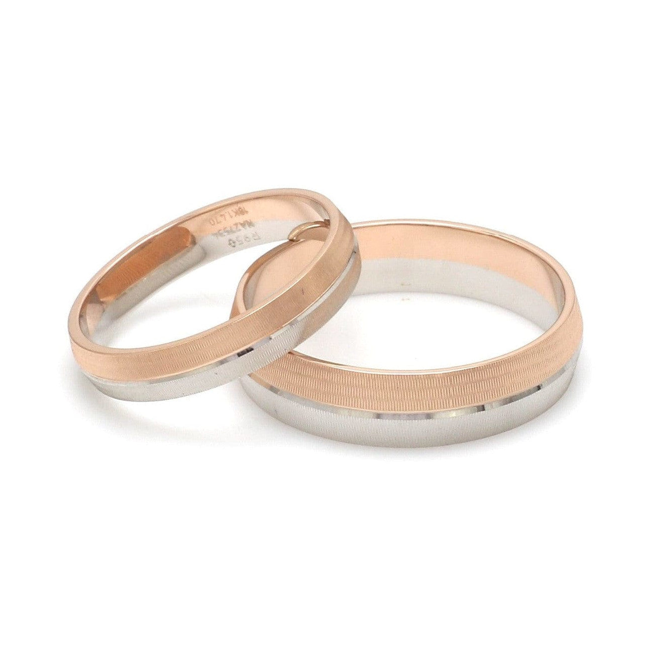 Designer Unisex Platinum & Rose Gold Couple Rings JL PT 1150