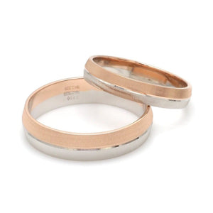 Designer Unisex Platinum & Rose Gold Couple Rings JL PT 1150