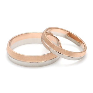 Designer Unisex Platinum & Rose Gold Couple Rings JL PT 1150