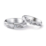 Load image into Gallery viewer, Designer Zigzag Platinum Couple Rings with Single Diamonds JL PT 526
